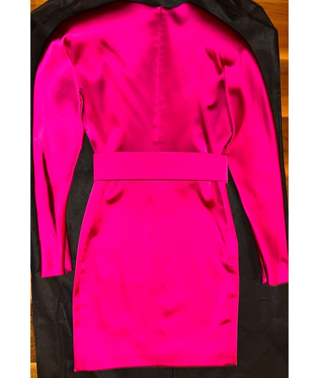 ALEXANDER TEREKHOV Фуксия атласное коктейльное платье, фото 2