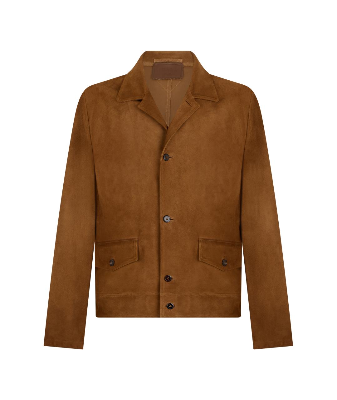 PRADA Коричневая кожаная куртка, фото 1