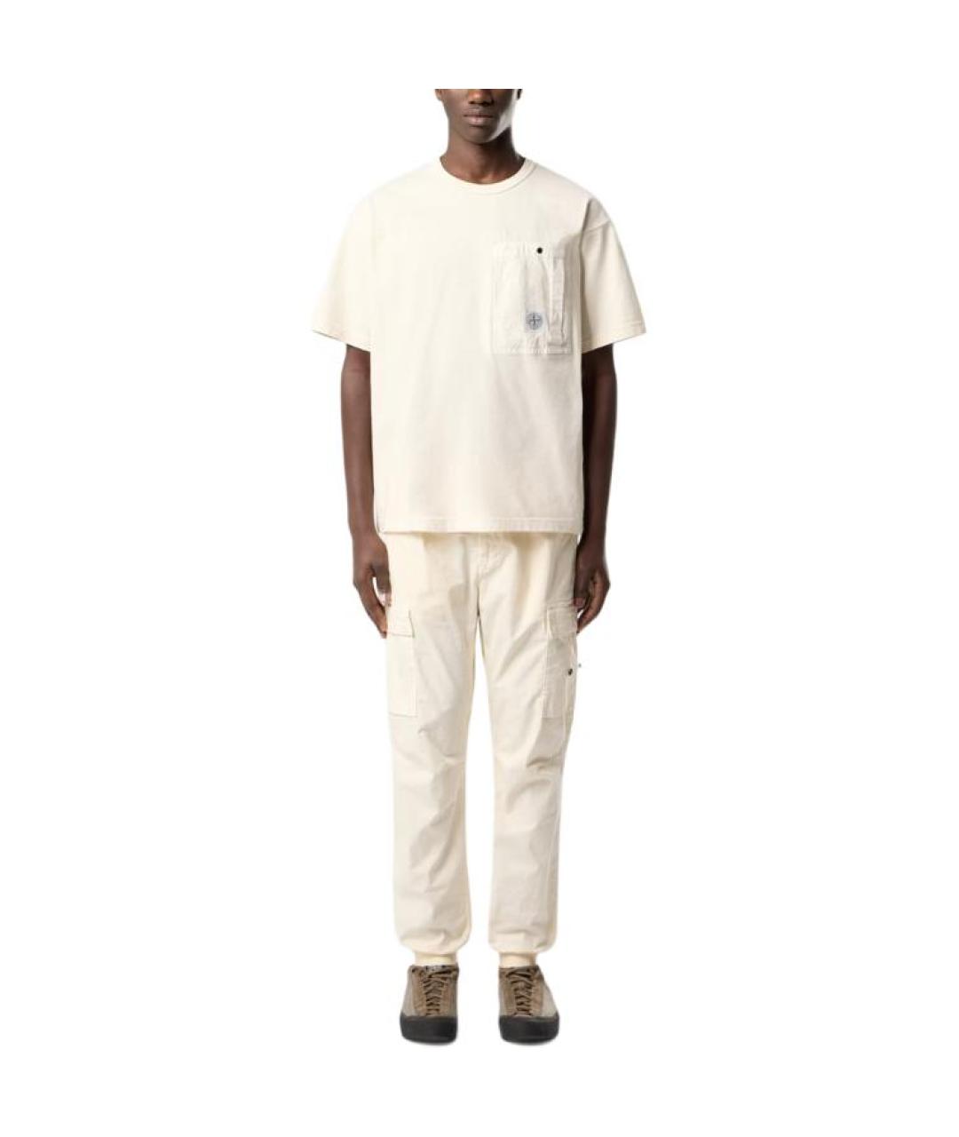 STONE ISLAND Белая футболка, фото 3