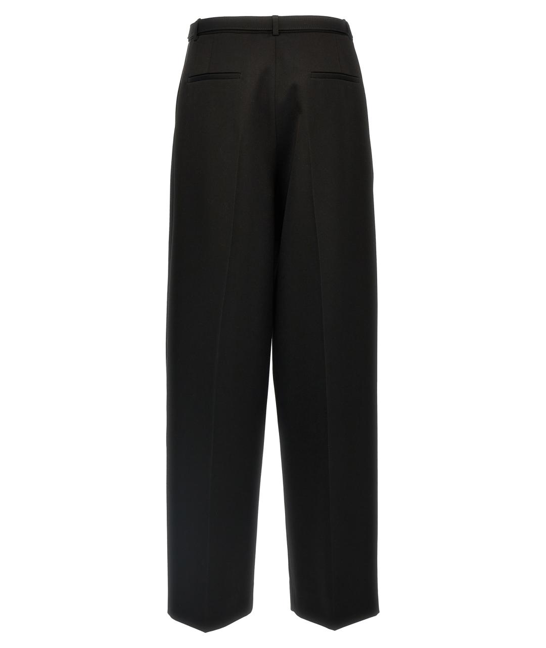 JIL SANDER Черные шерстяные брюки широкие, фото 2