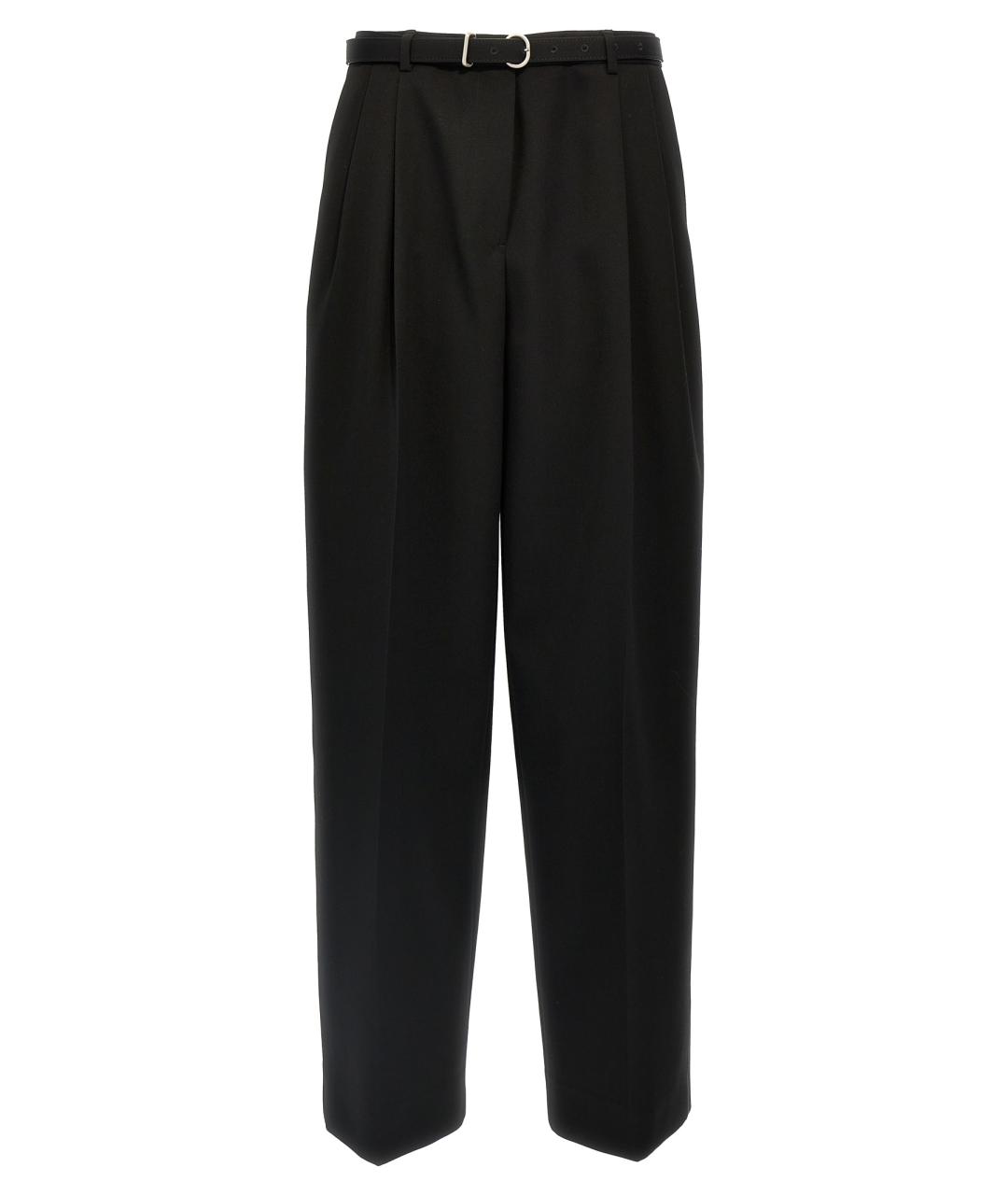 JIL SANDER Черные шерстяные брюки широкие, фото 1