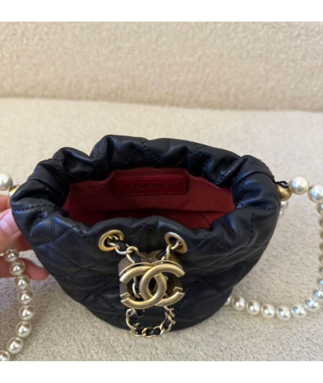 CHANEL Черная кожаная сумка через плечо, фото 7