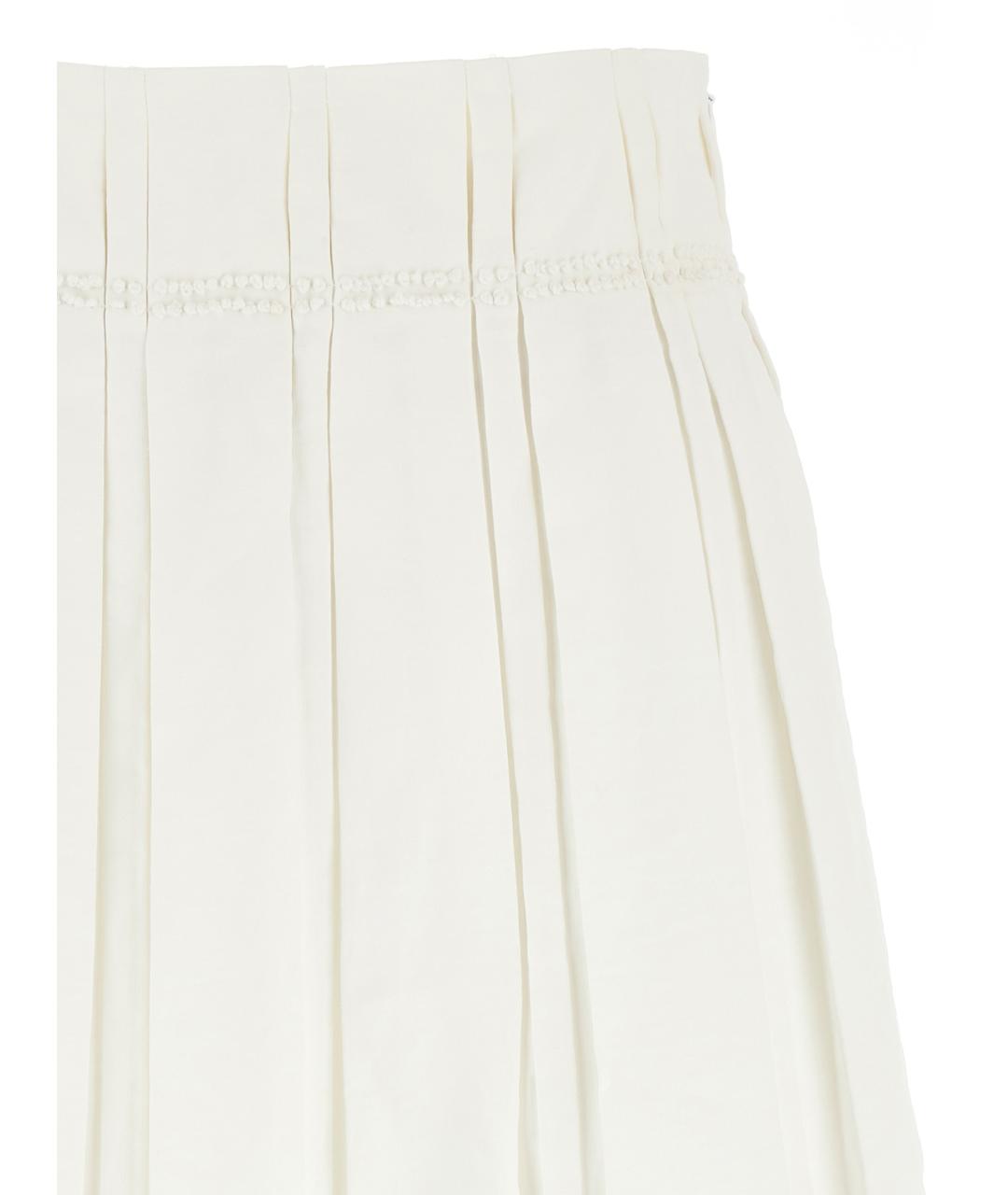 JIL SANDER Белая льняная юбка миди, фото 3