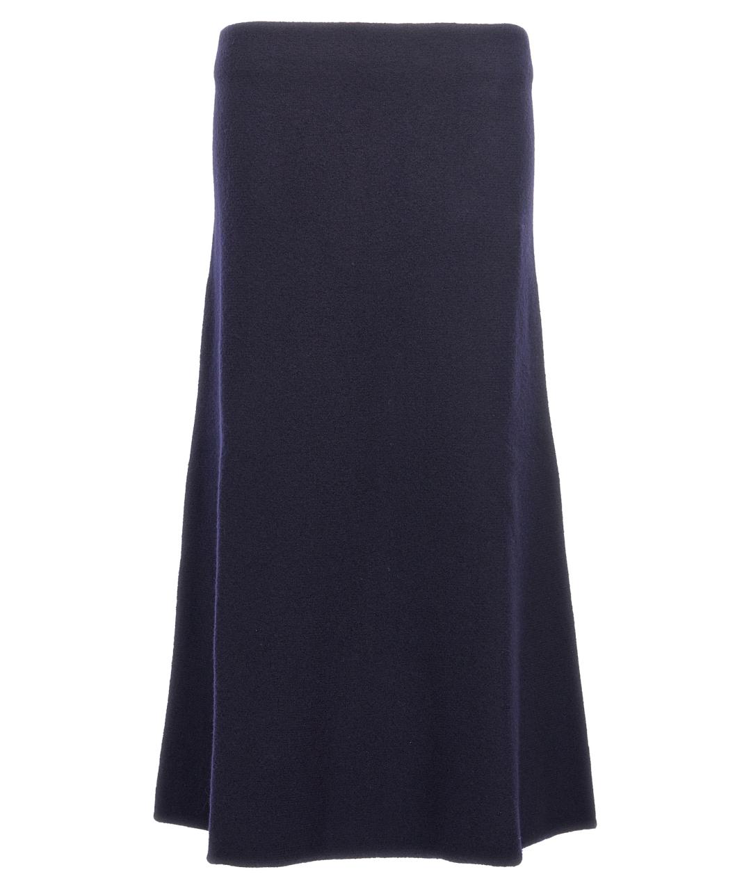 JIL SANDER Темно-синяя шерстяная юбка макси, фото 1