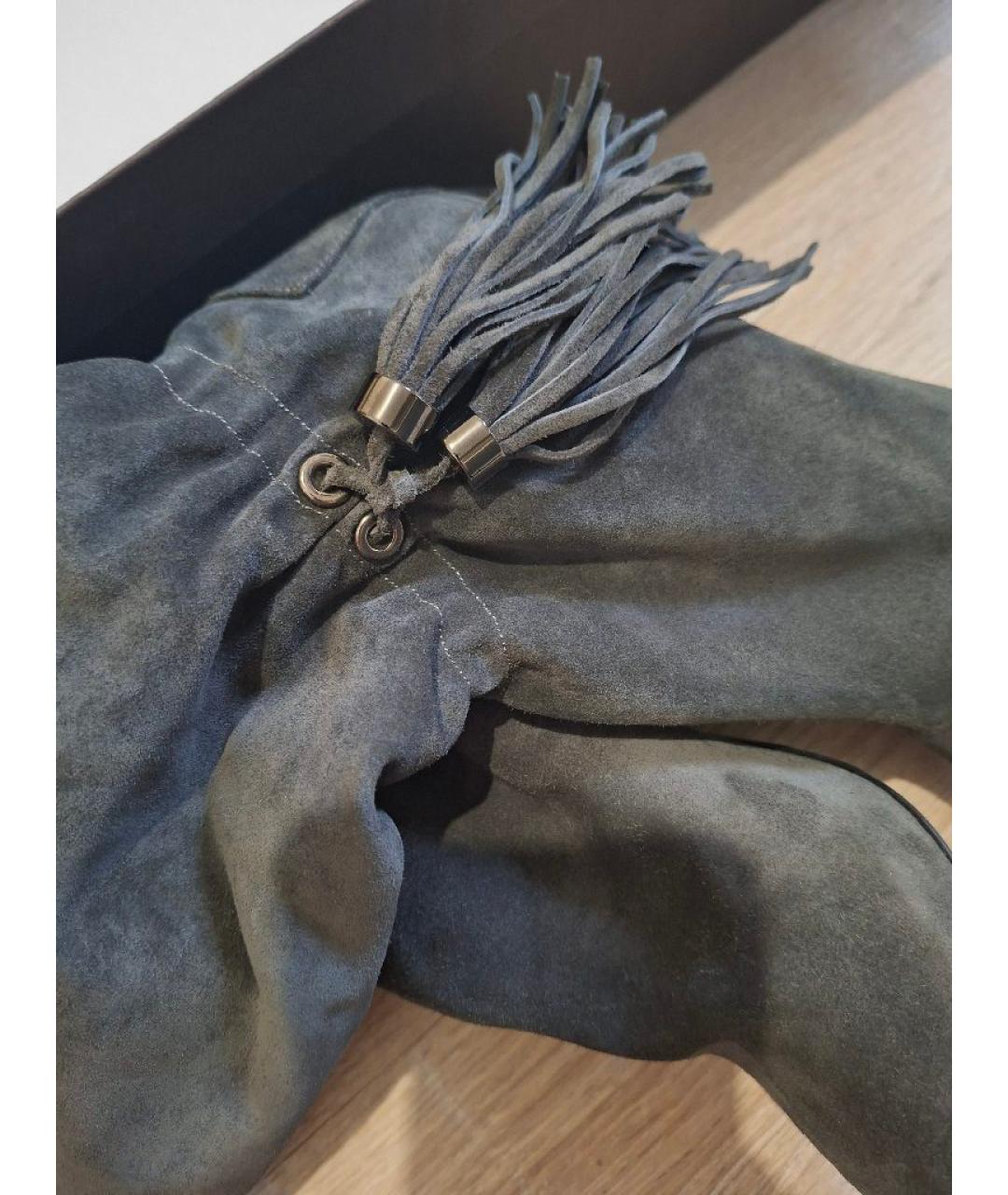 CELINE Антрацитовые замшевые сапоги, фото 5