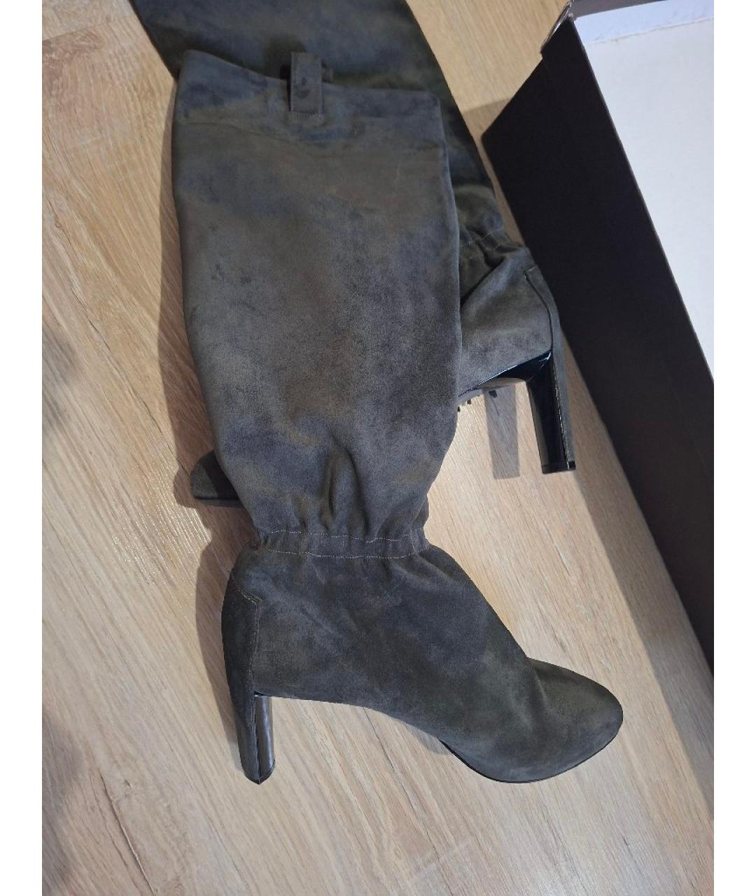 CELINE Антрацитовые замшевые сапоги, фото 7