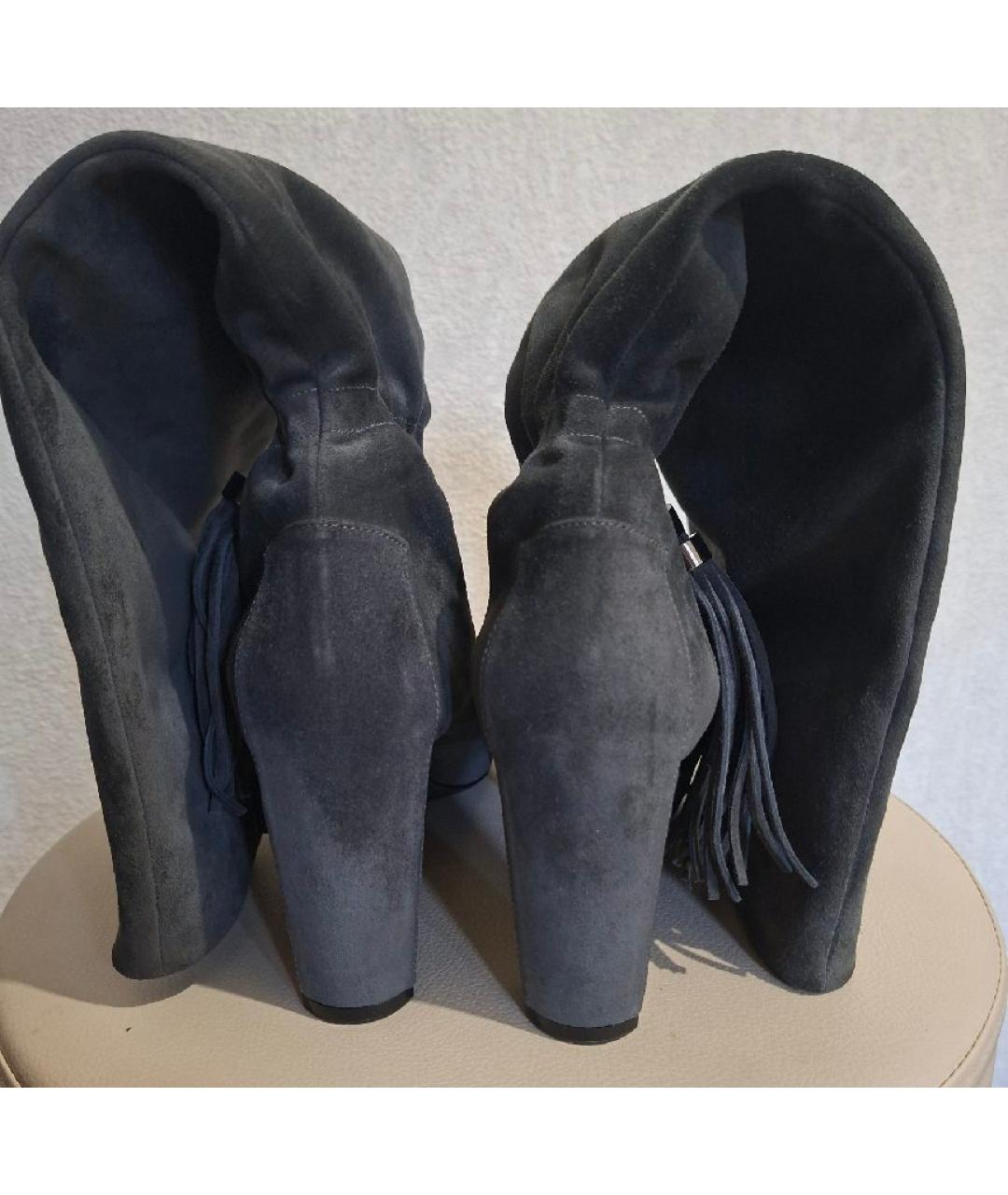 CELINE Антрацитовые замшевые сапоги, фото 3