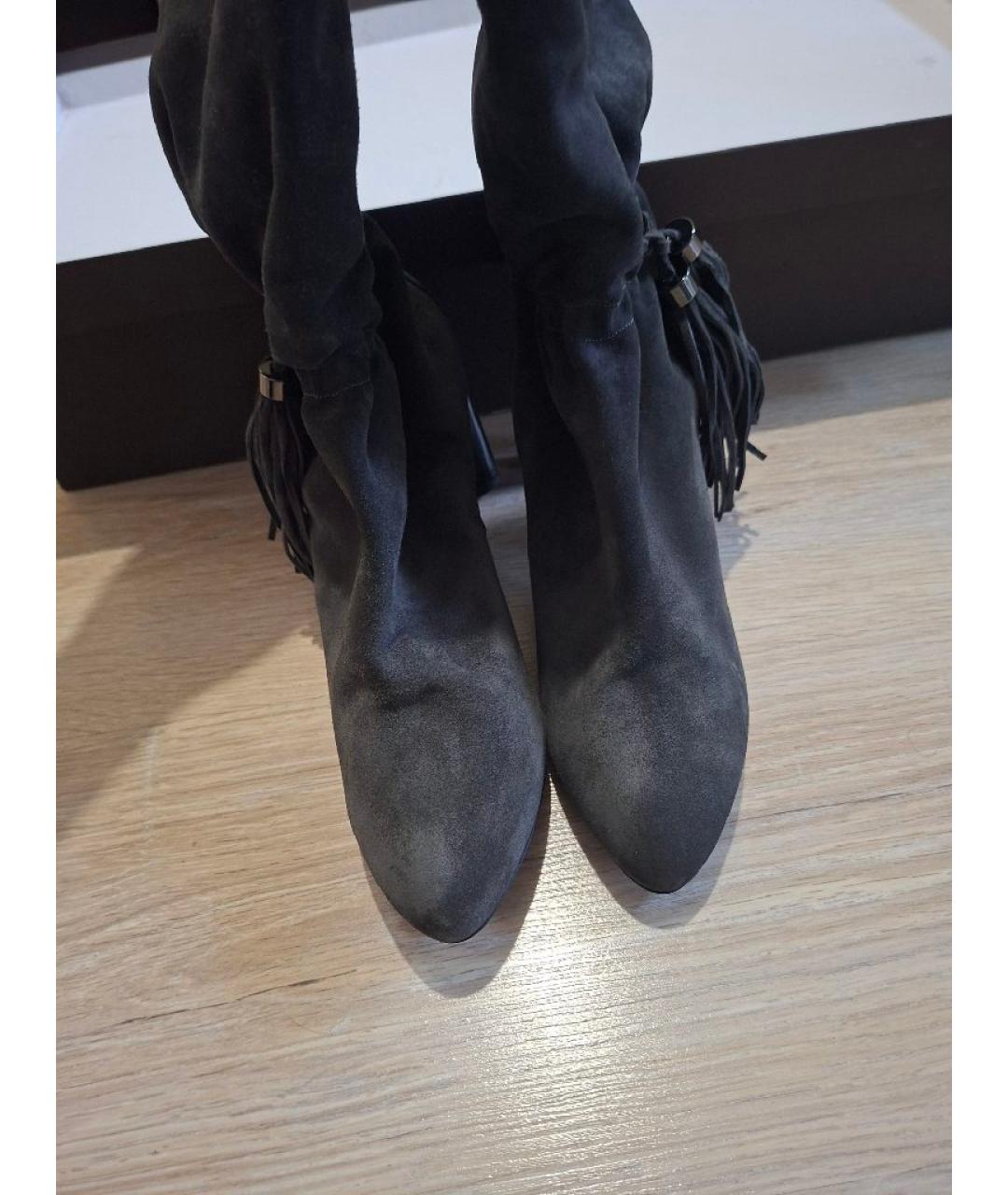 CELINE Антрацитовые замшевые сапоги, фото 2