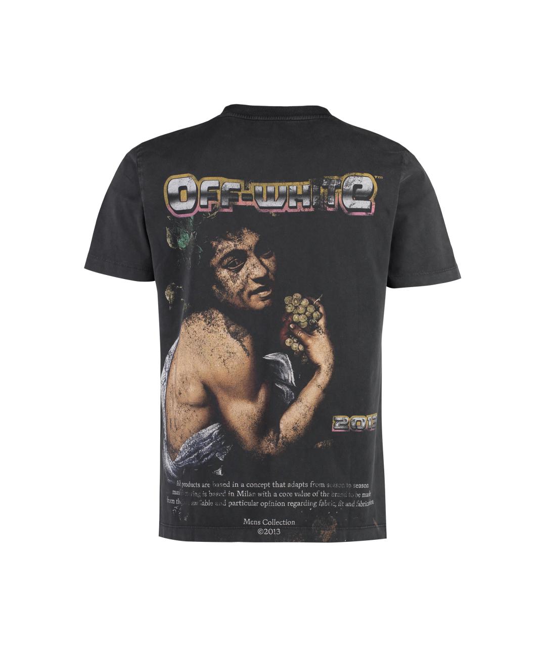 OFF-WHITE Черная хлопковая футболка, фото 2