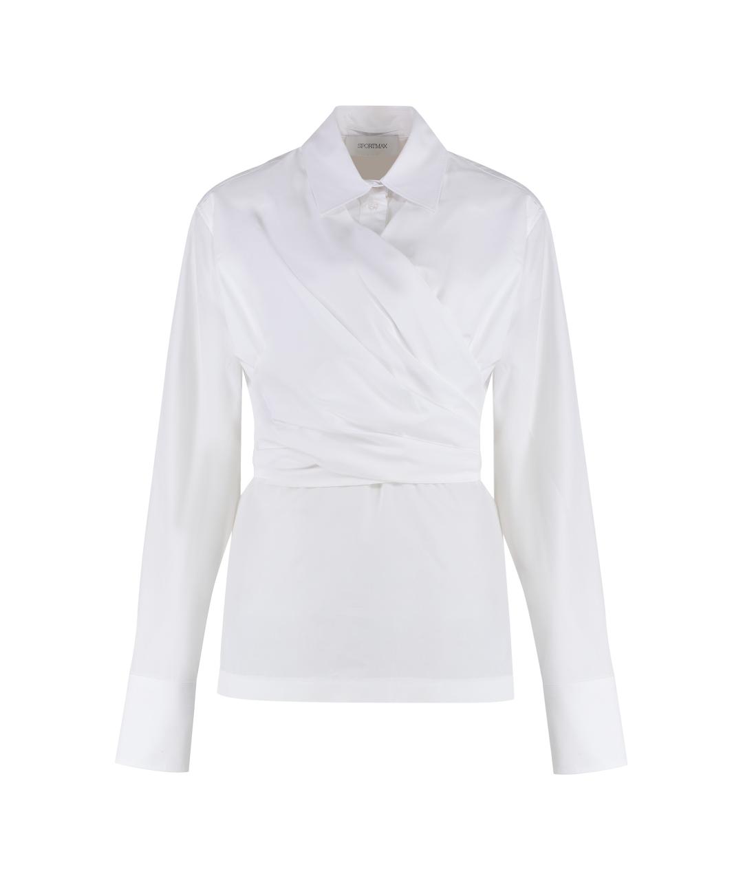SPORTMAX Белая хлопковая рубашка, фото 1