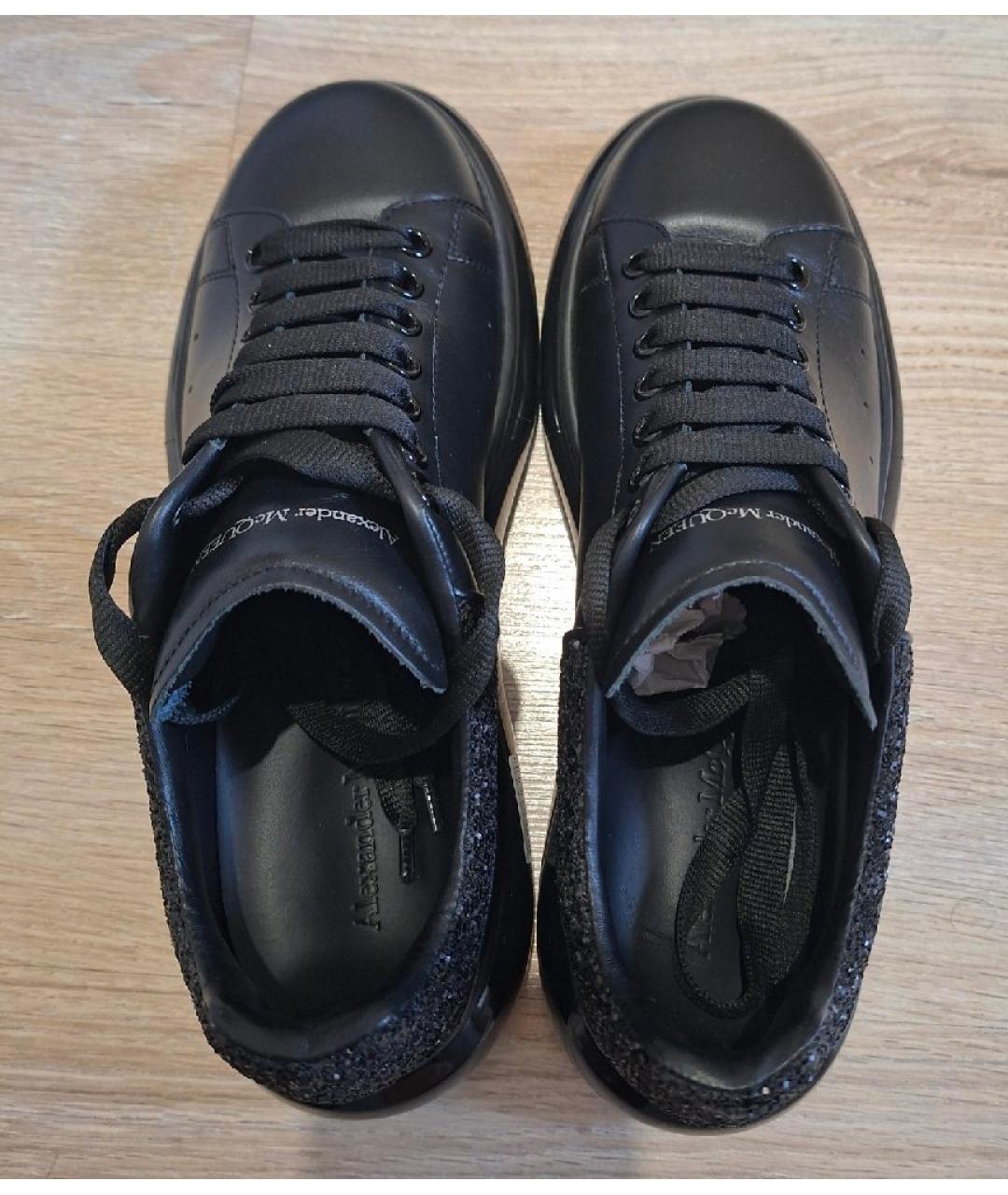 ALEXANDER MCQUEEN Черные кожаные кеды, фото 3