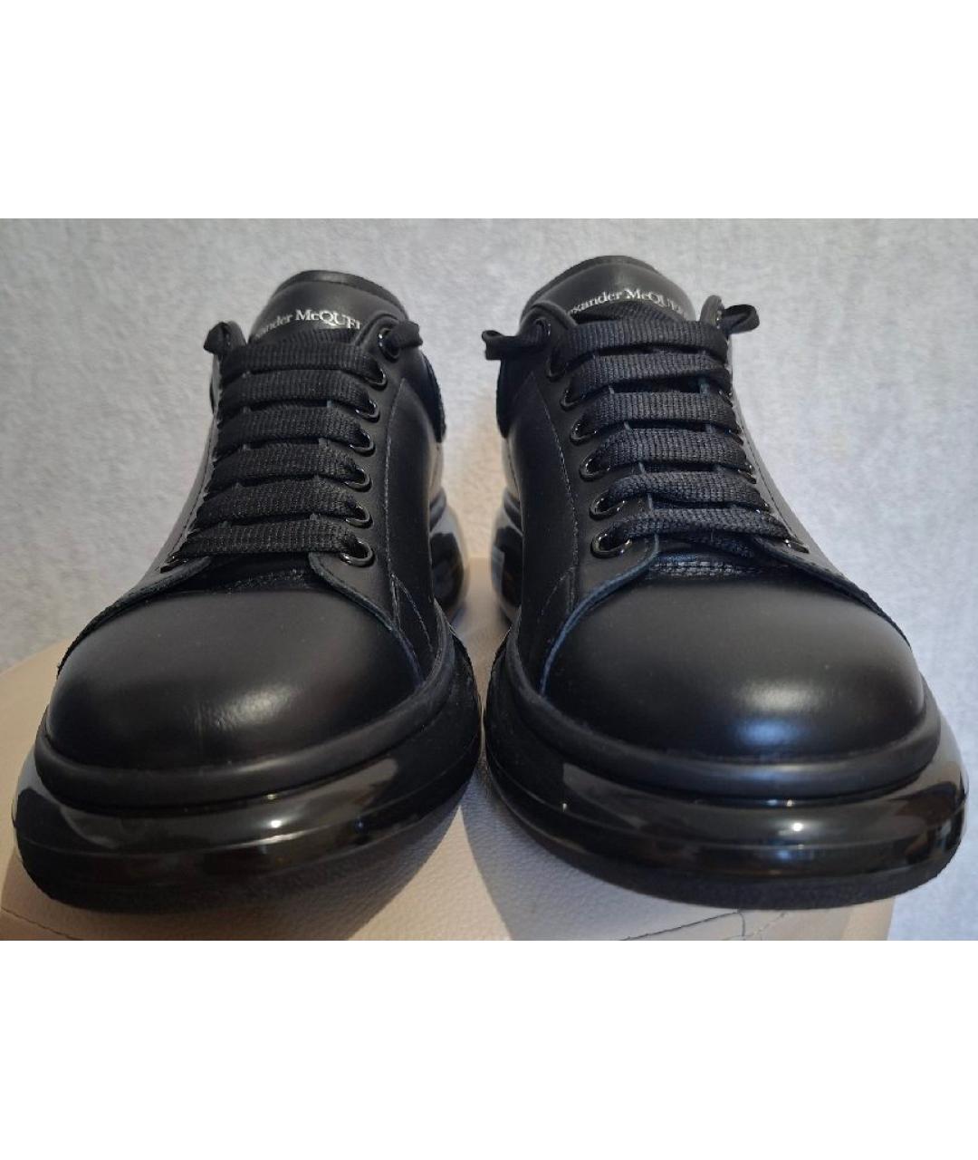 ALEXANDER MCQUEEN Черные кожаные кеды, фото 2