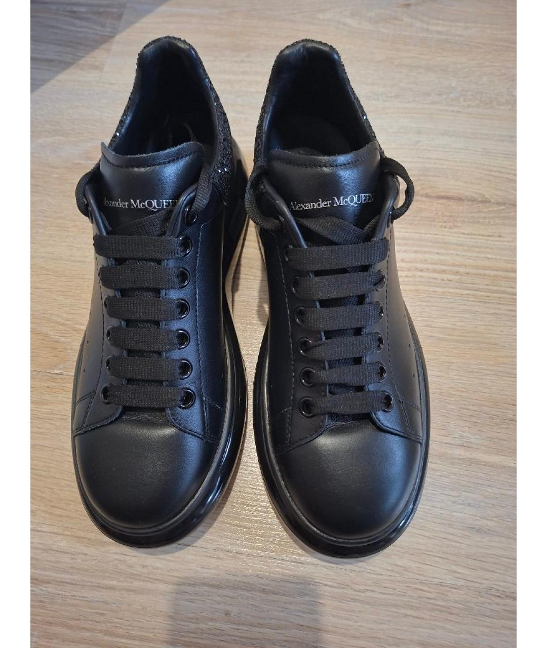 ALEXANDER MCQUEEN Черные кожаные кеды, фото 5