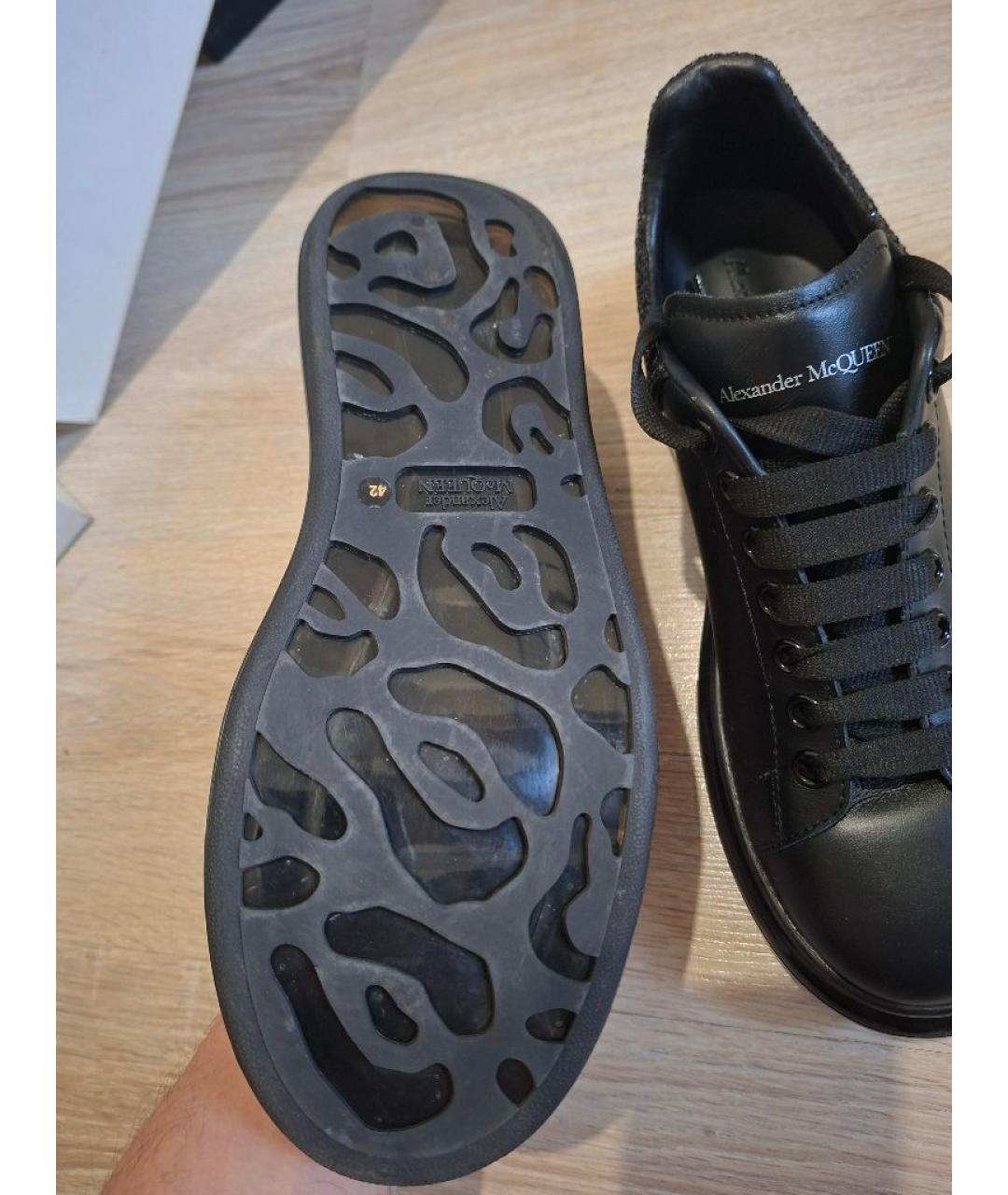 ALEXANDER MCQUEEN Черные кожаные кеды, фото 7