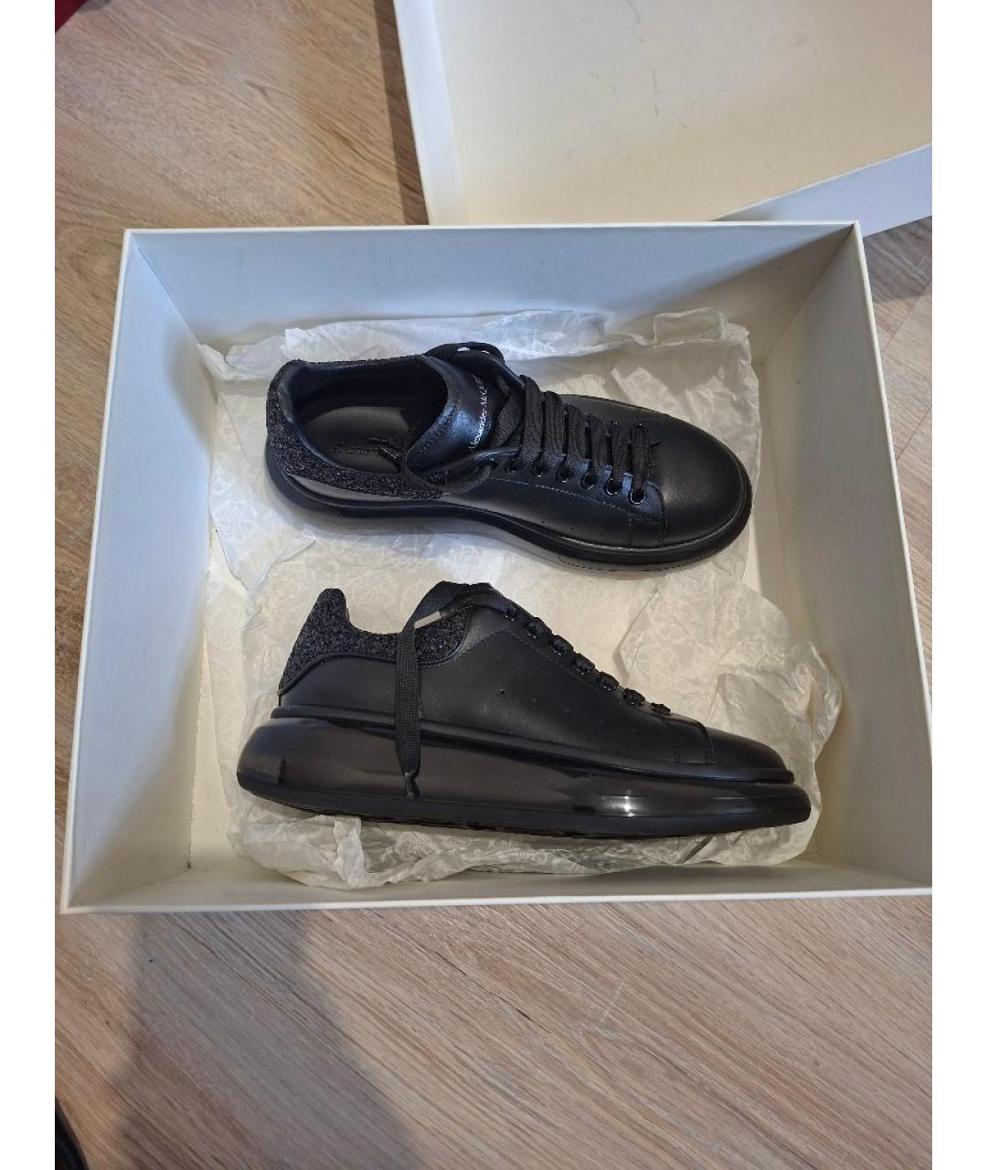 ALEXANDER MCQUEEN Черные кожаные кеды, фото 8