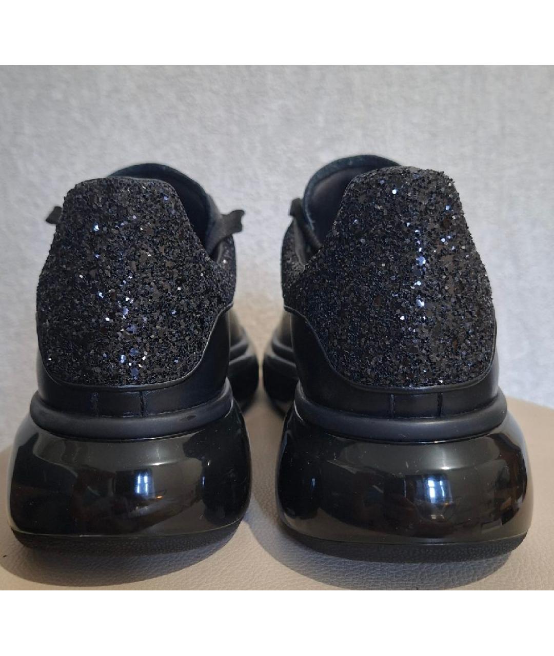 ALEXANDER MCQUEEN Черные кожаные кеды, фото 4