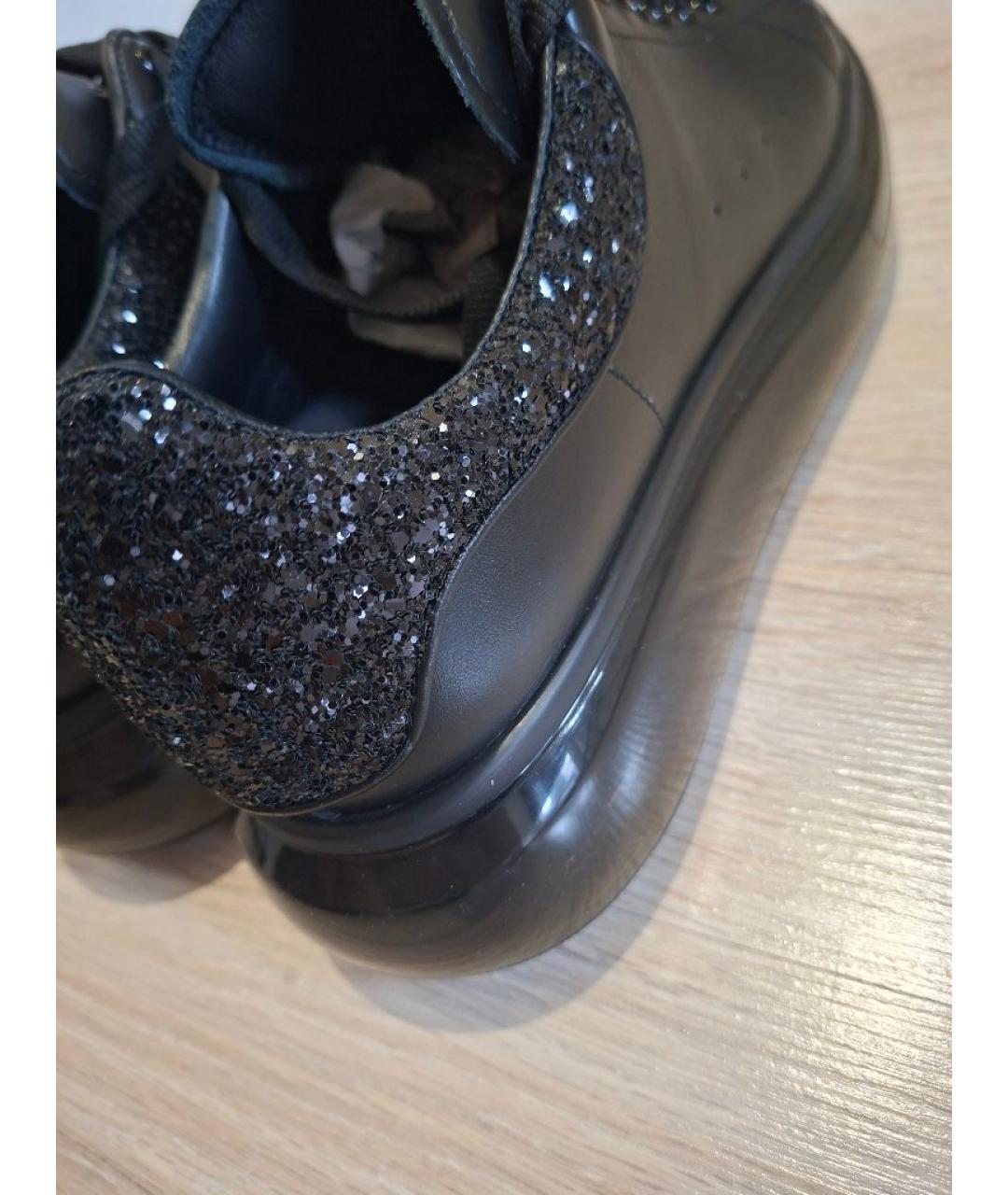 ALEXANDER MCQUEEN Черные кожаные кеды, фото 6