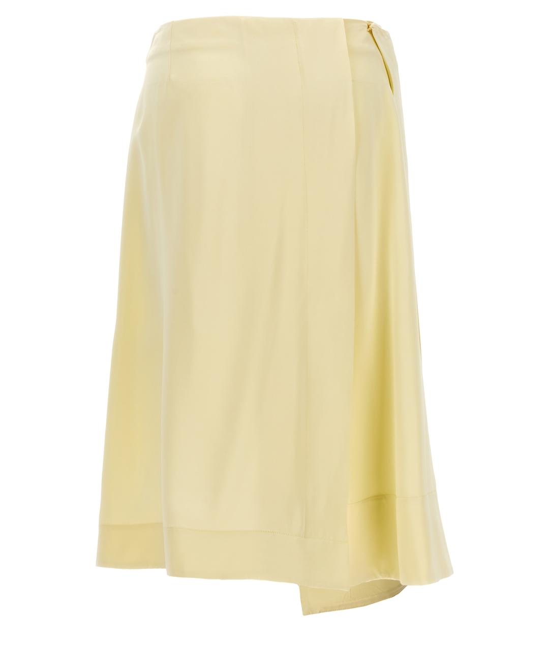 JIL SANDER Желтая вискозная юбка миди, фото 2