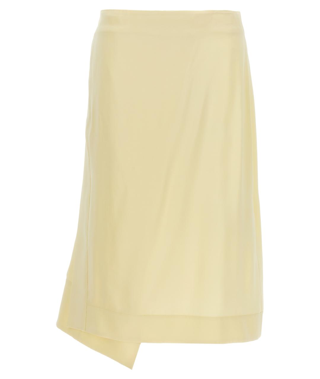 JIL SANDER Желтая вискозная юбка миди, фото 1