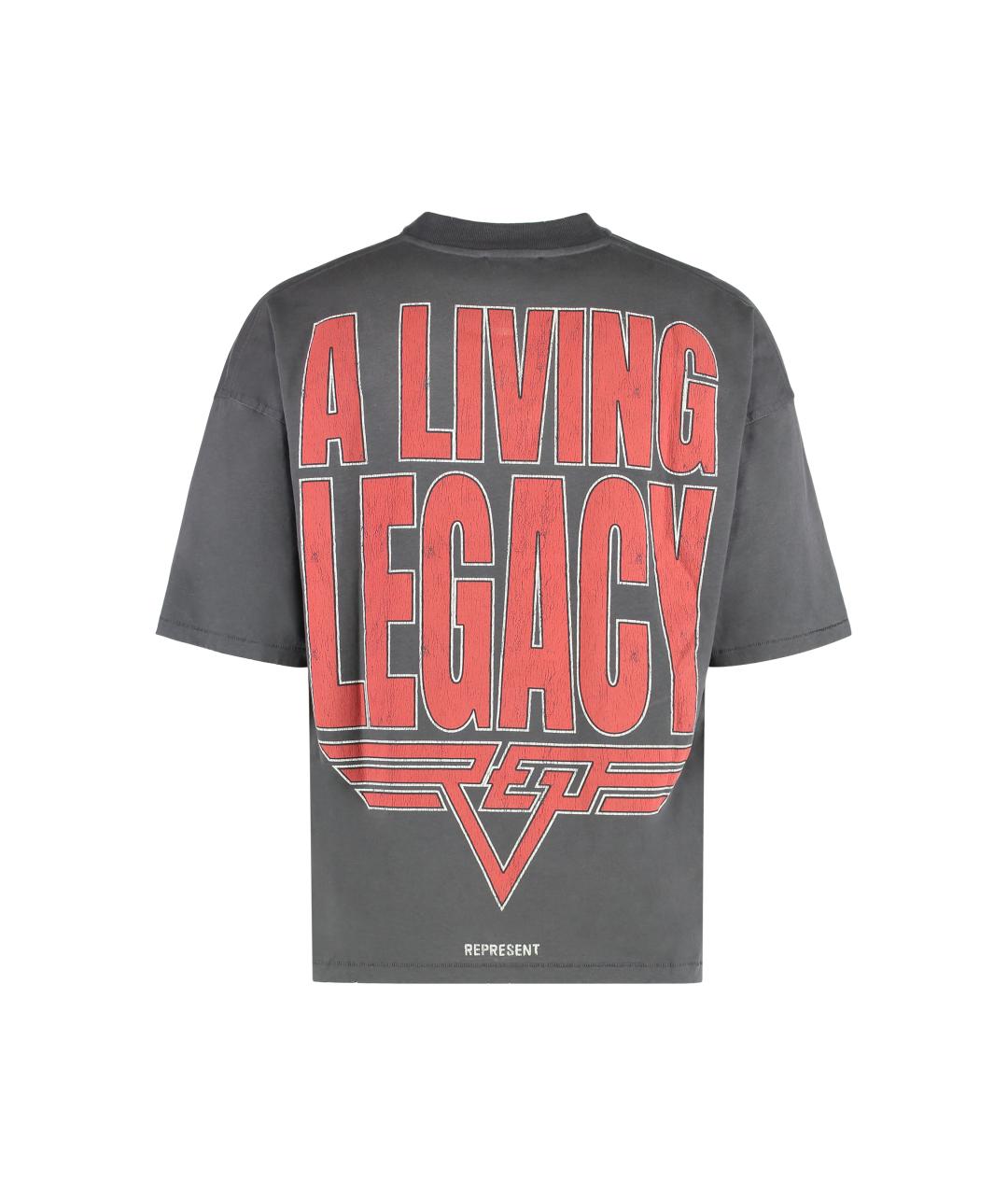 REPRESENT Серая хлопковая футболка, фото 2