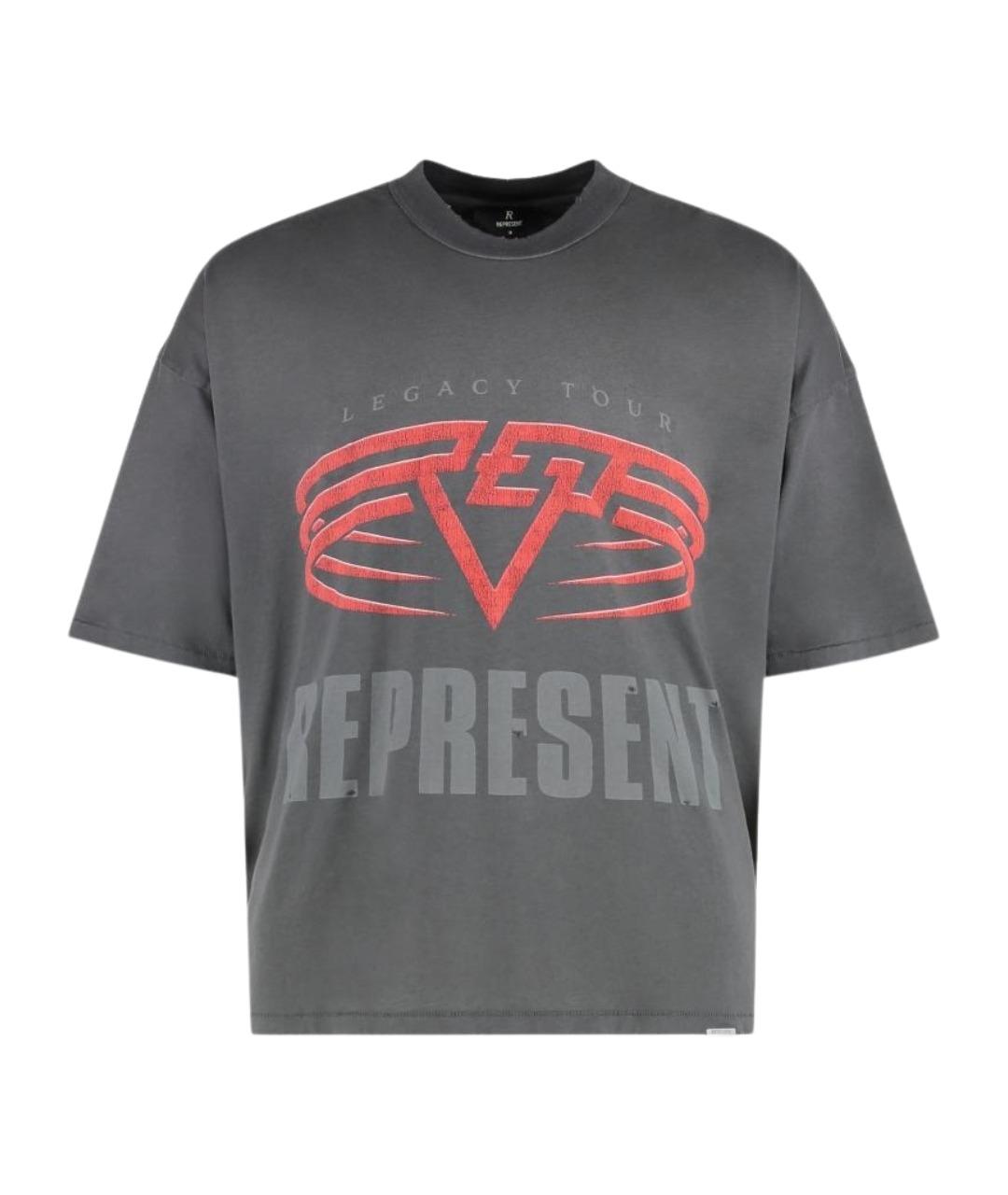 REPRESENT Серая хлопковая футболка, фото 1