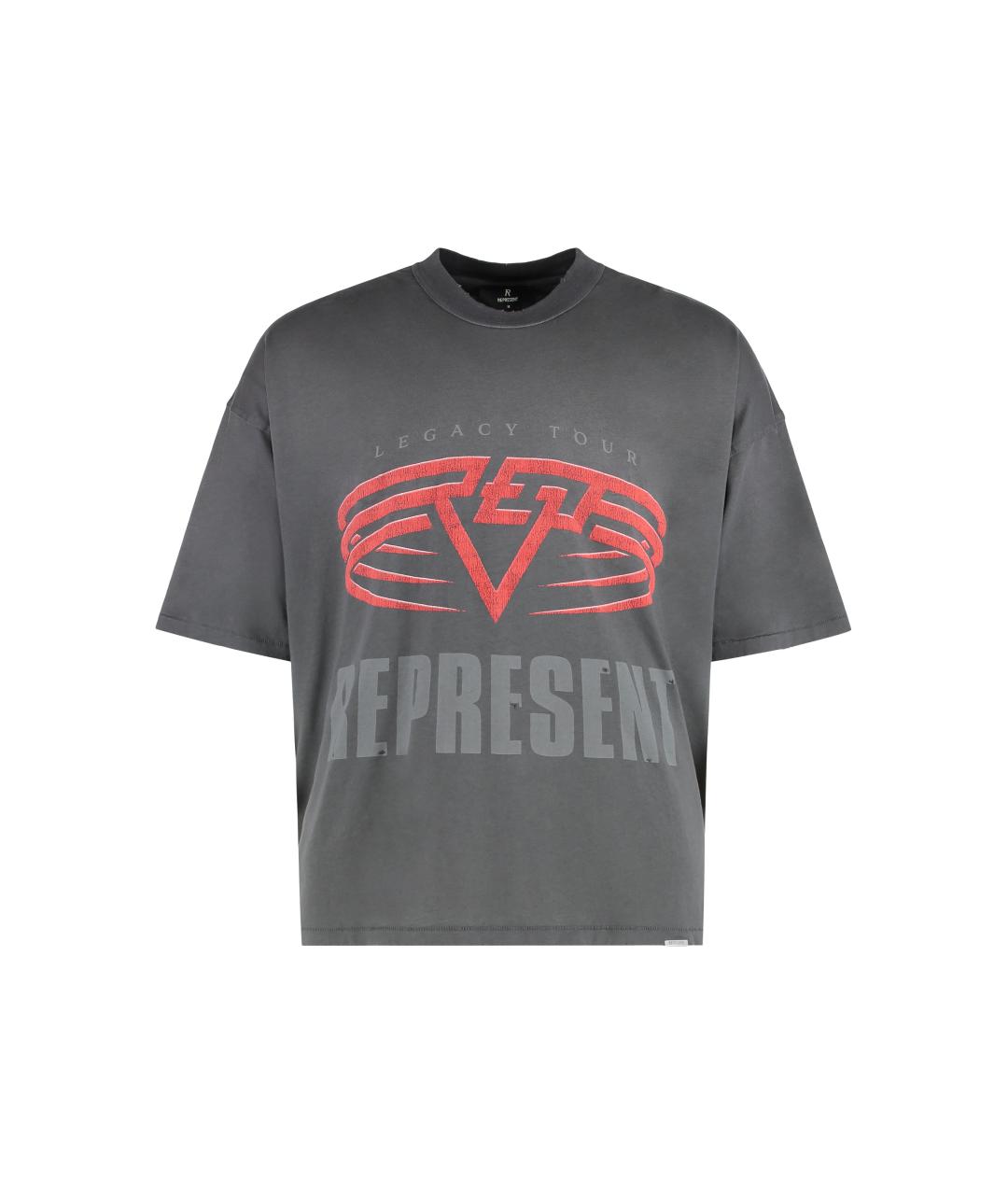 REPRESENT Серая хлопковая футболка, фото 3