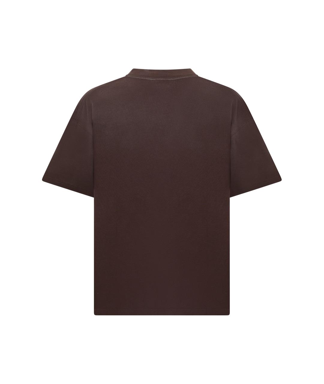 REPRESENT Коричневая хлопковая футболка, фото 2