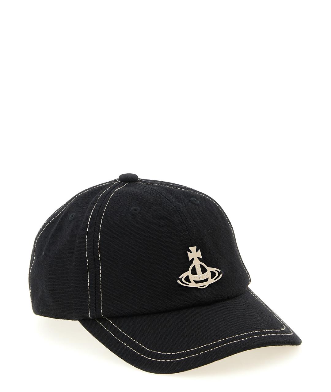 VIVIENNE WESTWOOD Черная хлопковая кепка, фото 2