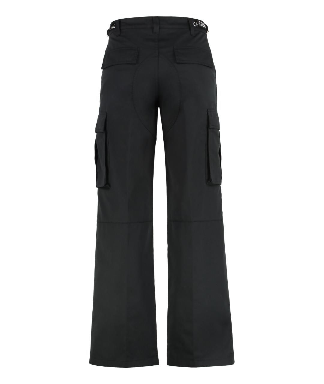 CELINE Черные полиэстеровые повседневные брюки, фото 2