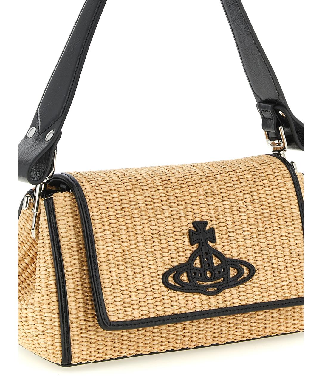 VIVIENNE WESTWOOD Бежевая пелетеная сумка через плечо, фото 3