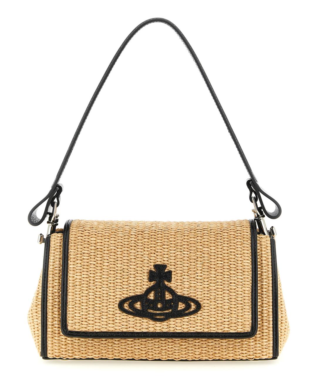VIVIENNE WESTWOOD Бежевая пелетеная сумка через плечо, фото 1