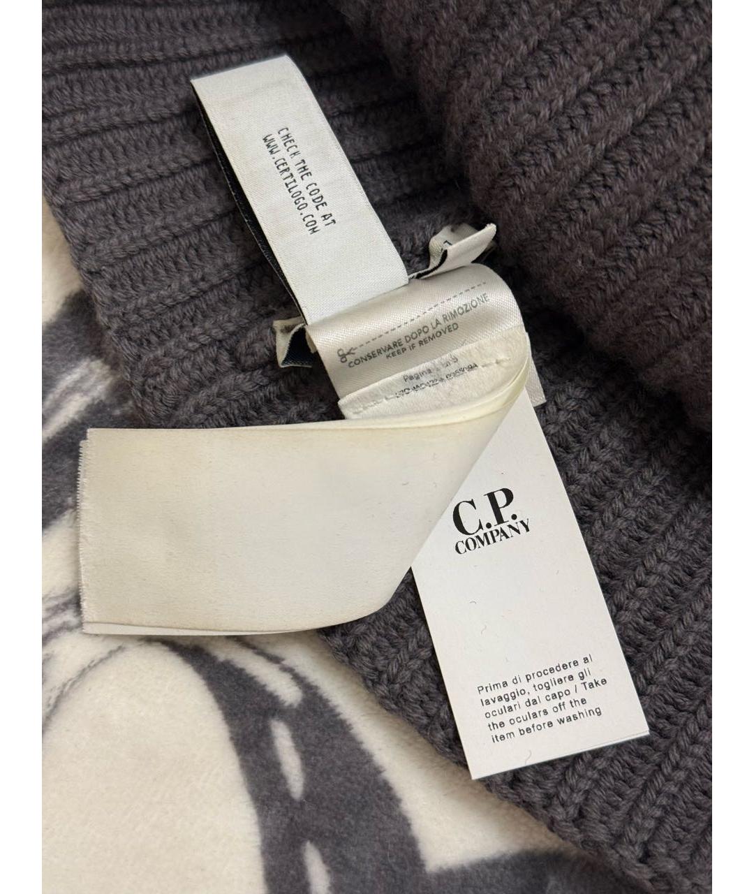 CP COMPANY Антрацитовая шерстяная шапка, фото 4