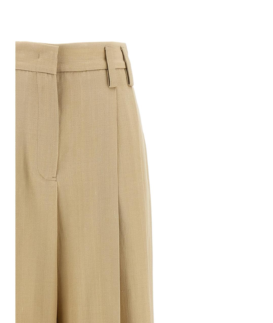 JIL SANDER Бежевые вискозные брюки широкие, фото 3
