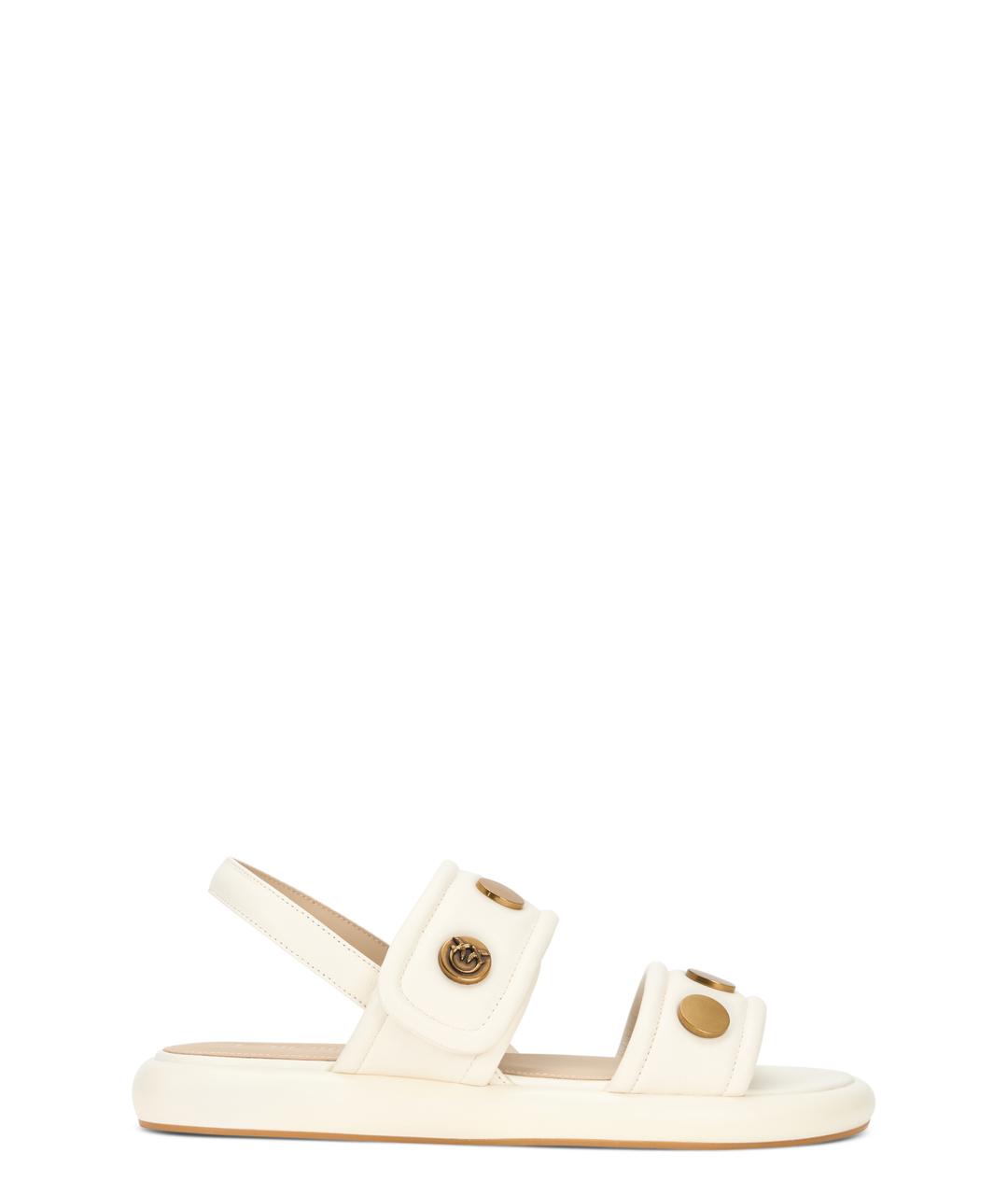 PINKO Белые кожаные сандалии, фото 1