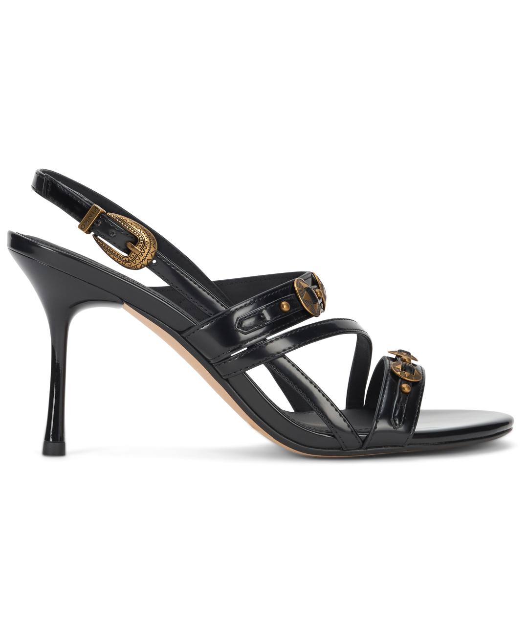 PINKO Черные кожаные босоножки, фото 2