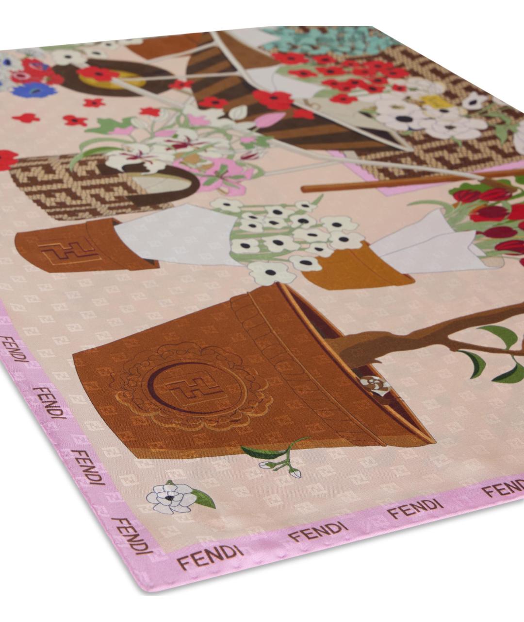 FENDI Мульти шелковый шарф, фото 3