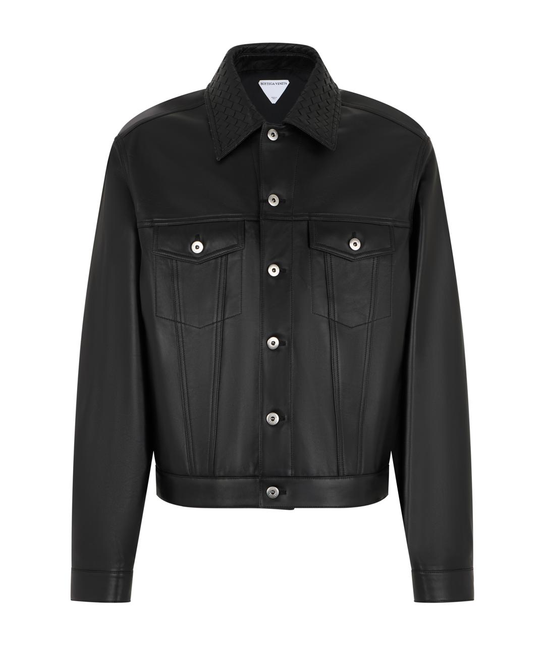 BOTTEGA VENETA Черная кожаная куртка, фото 1