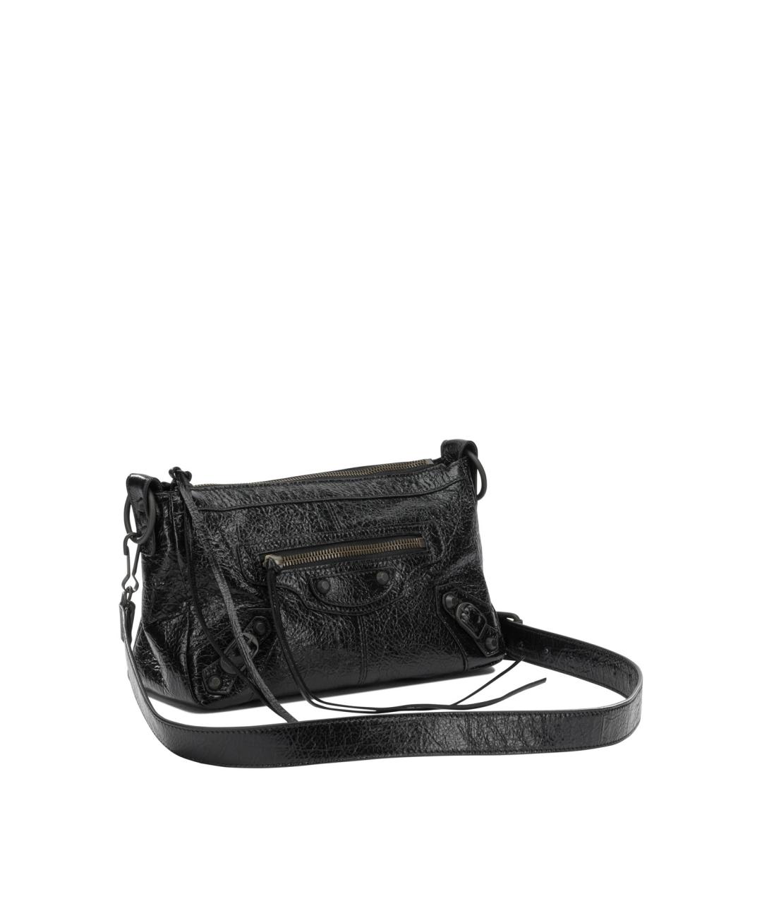 BALENCIAGA Черная кожаная сумка через плечо, фото 2