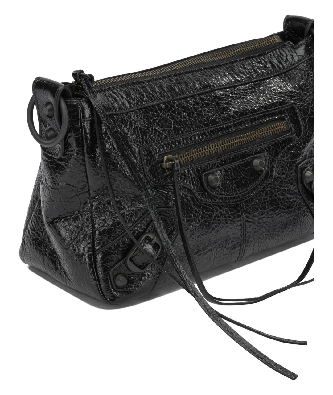 BALENCIAGA Черная кожаная сумка через плечо, фото 4