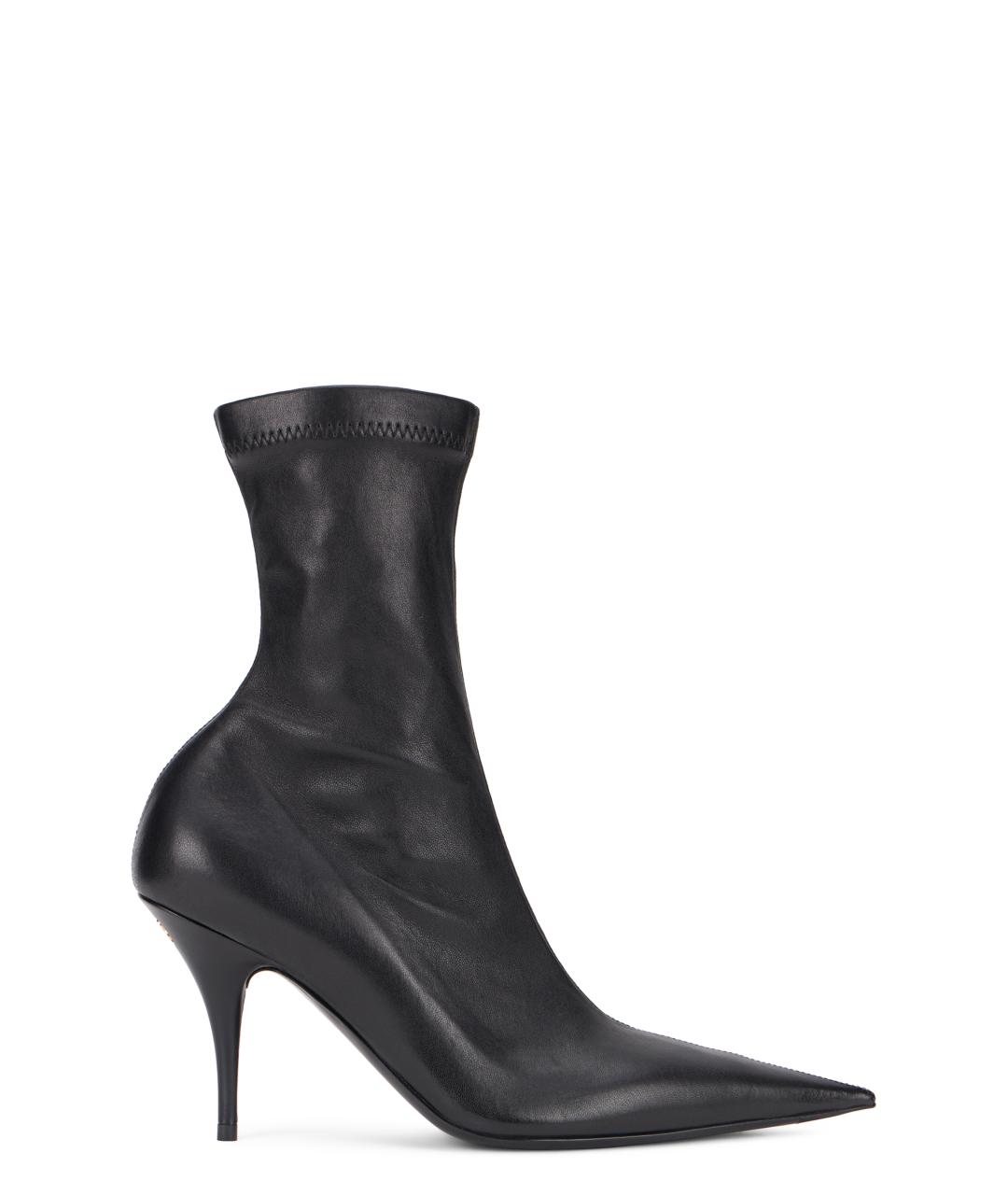 BALENCIAGA Черные кожаные ботильоны, фото 1