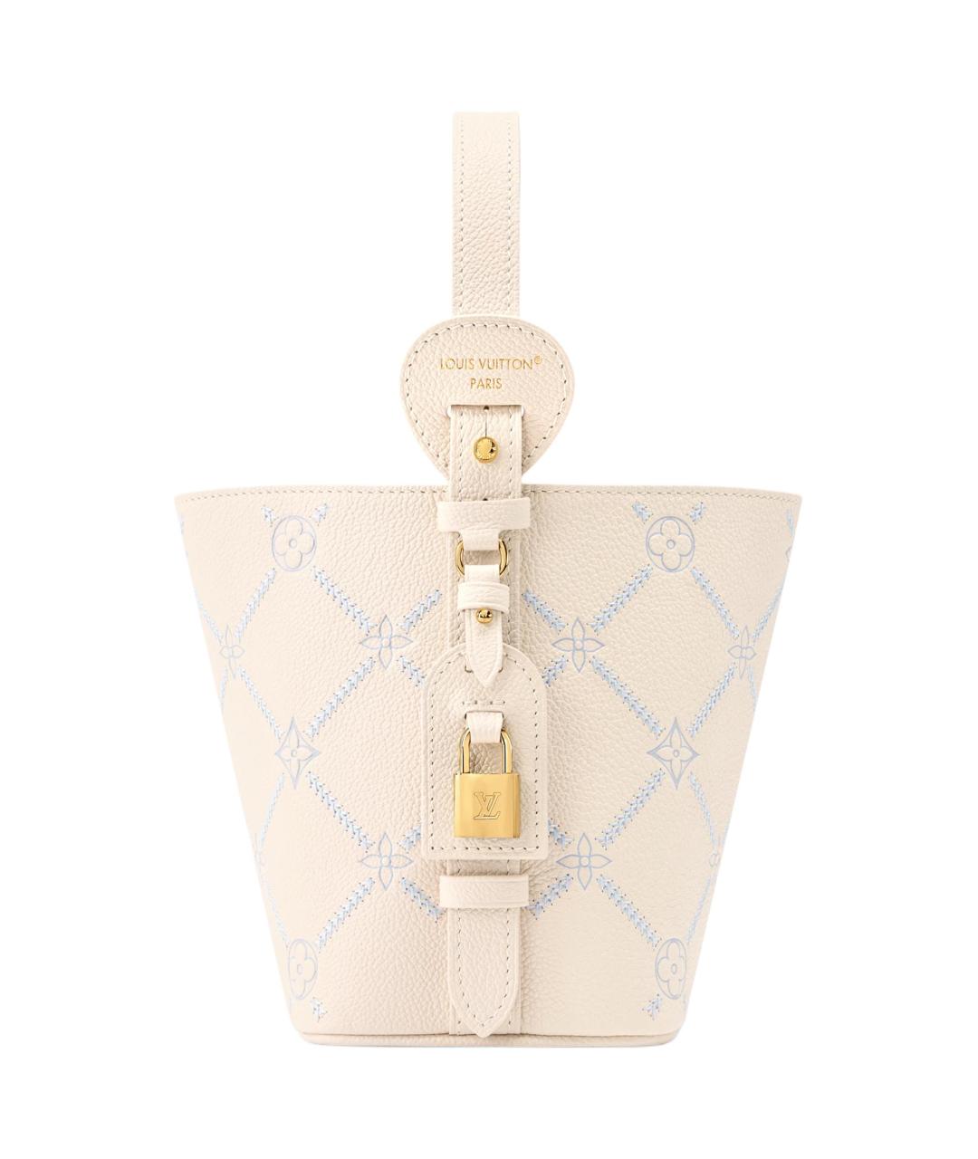 LOUIS VUITTON Бежевая кожаная сумка через плечо, фото 3