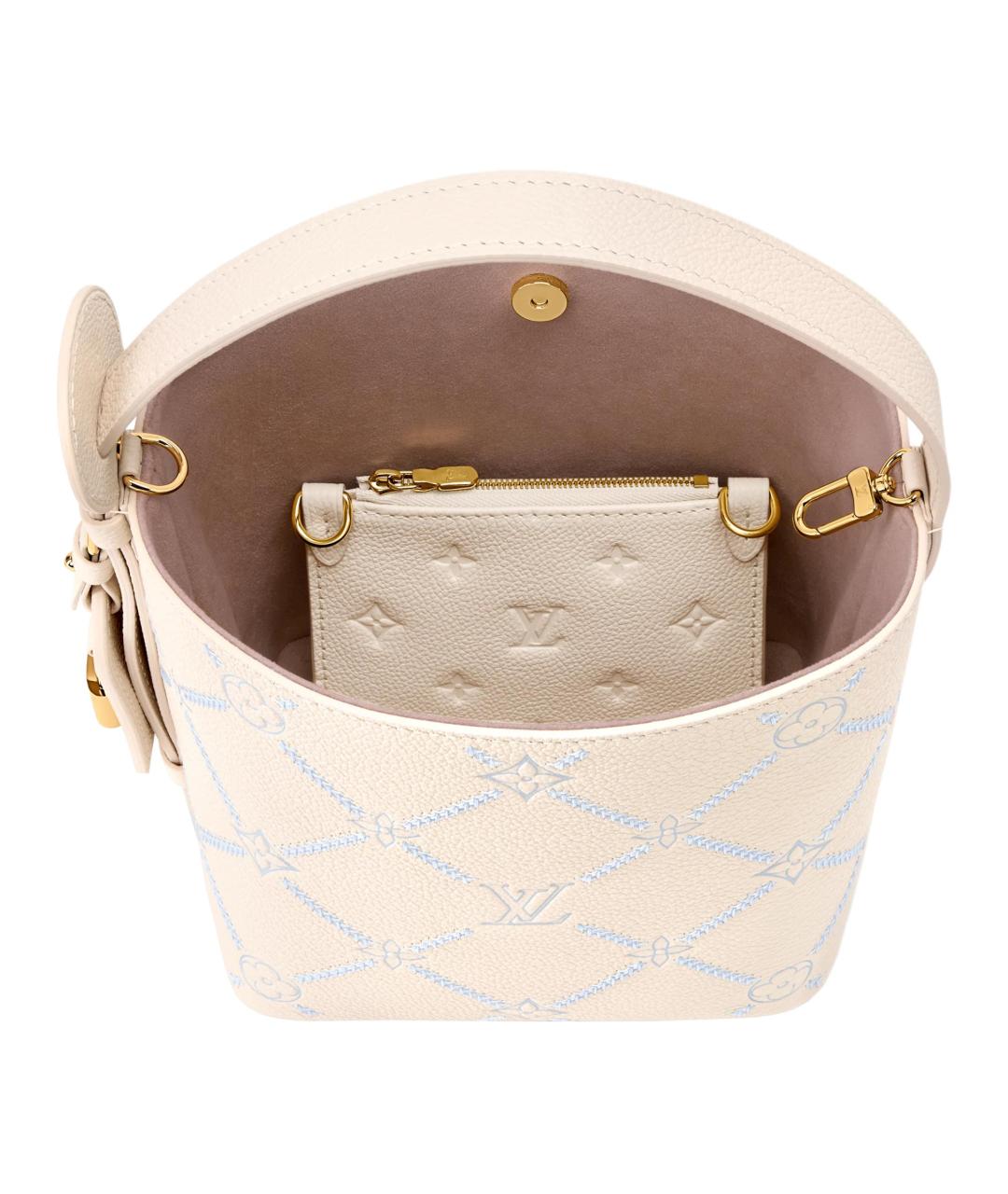 LOUIS VUITTON Бежевая кожаная сумка через плечо, фото 5