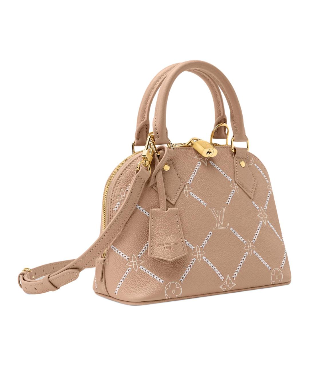 LOUIS VUITTON Бежевая кожаная сумка через плечо, фото 2