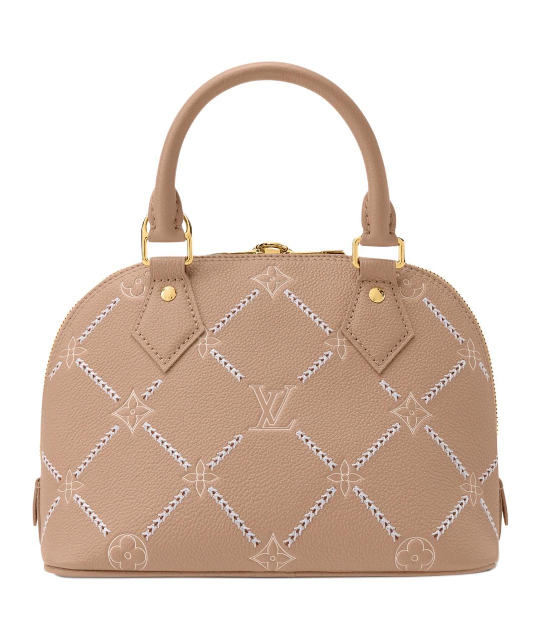 LOUIS VUITTON Бежевая кожаная сумка через плечо, фото 3