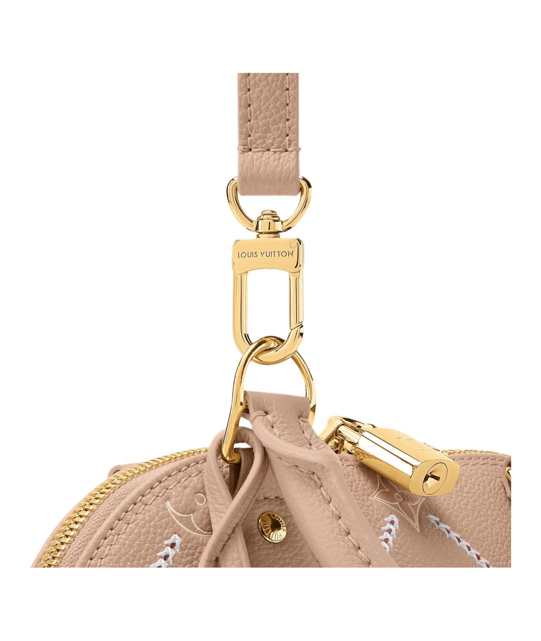 LOUIS VUITTON Бежевая кожаная сумка через плечо, фото 5