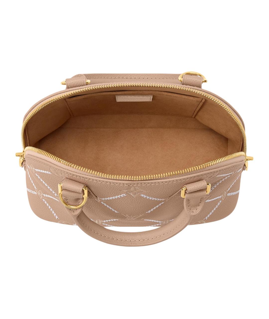 LOUIS VUITTON Бежевая кожаная сумка через плечо, фото 4