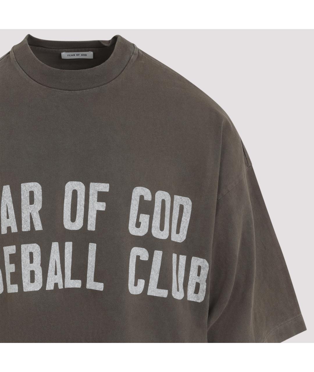 FEAR OF GOD Коричневая хлопковая футболка, фото 3