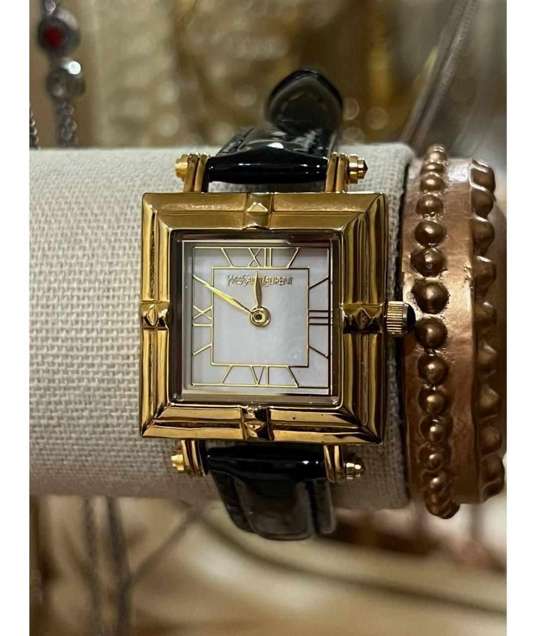 SAINT LAURENT Золотые металлические часы, фото 7