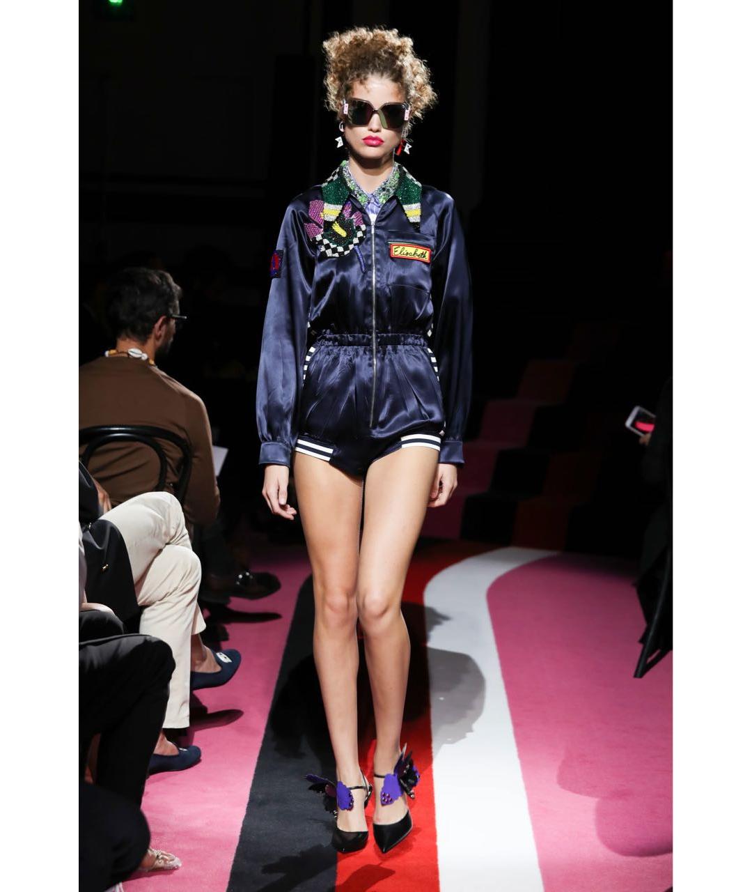 MIU MIU Темно-синий вискозный комбинезон, фото 6