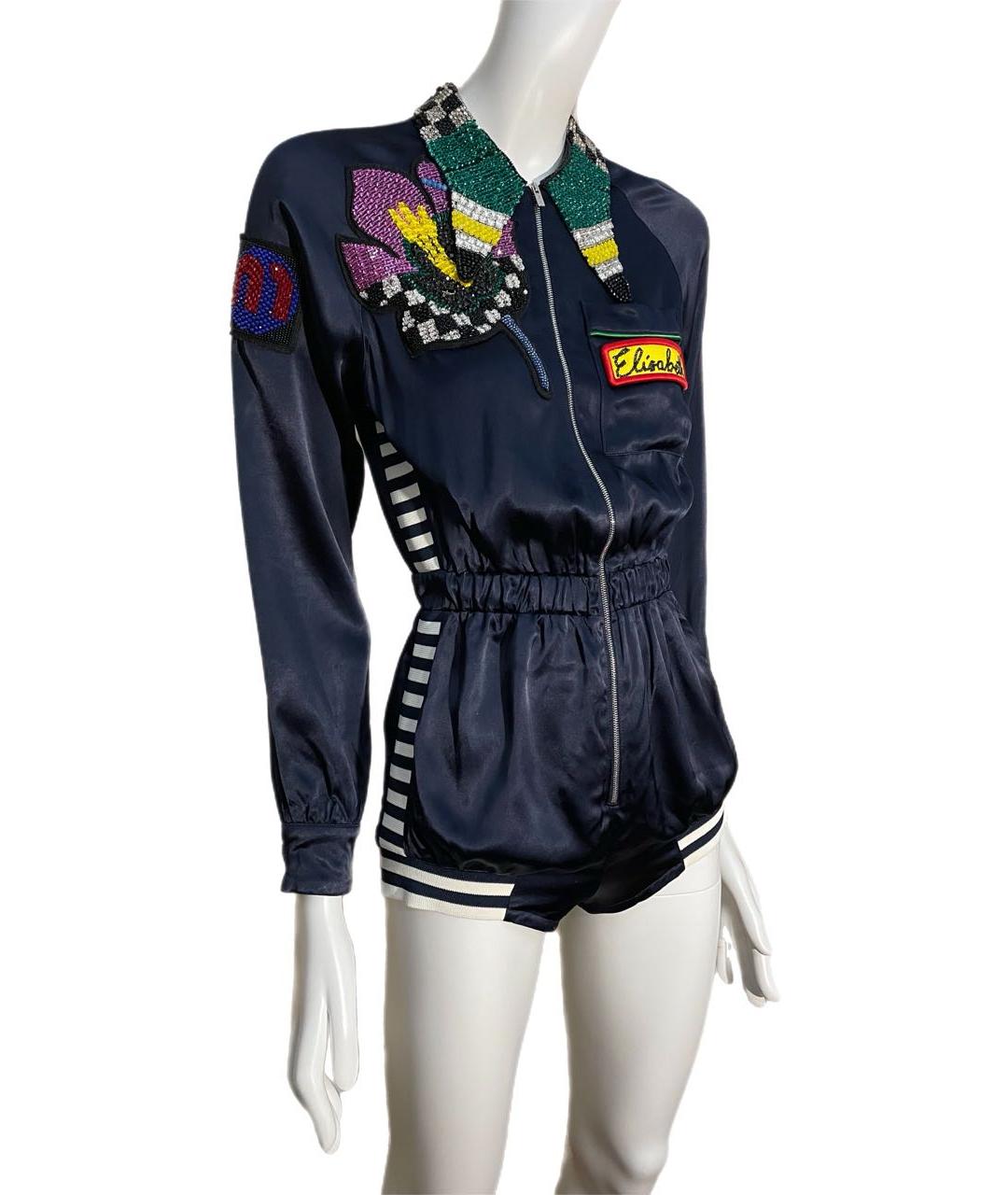 MIU MIU Темно-синий вискозный комбинезон, фото 4